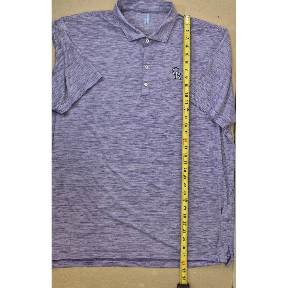 Johnnie-O Polo Shirt Mens XXL Featherweight Performance MLB Rockies Purple - Picture 6 of 10